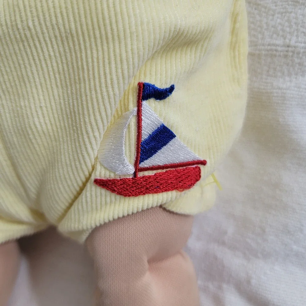 VTG 1984 Cabbage Patch Kids‎ Preemie Doll HM #4 Yarn Hair Tuft Sailboat Corduroy